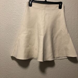 zara wool skirt medium m off white skater tutu flowy a line spot preppy tt